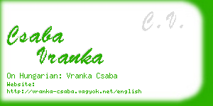 csaba vranka business card